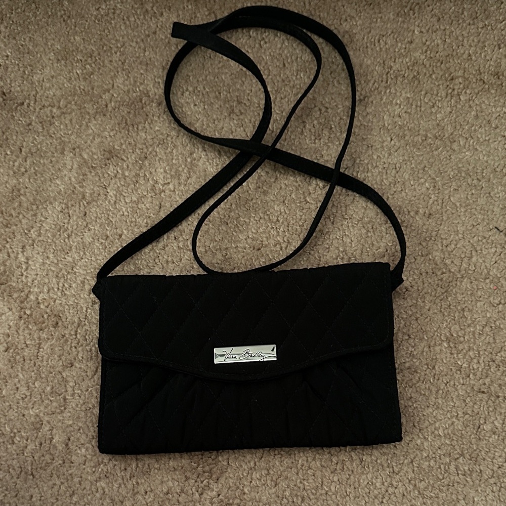 Vera Bradley Black Quilted Crossbody wallet/bag